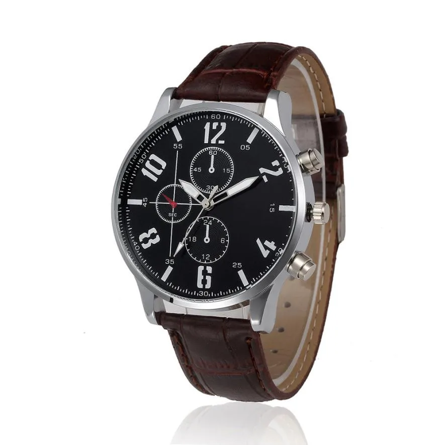 

Timezone#302 Retro Men's Watch Design Leather Band Analog Alloy Quartz Wrist Watch2 Free Shipping