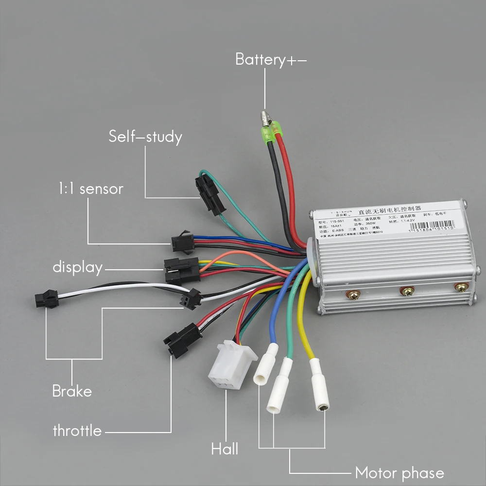 8 дюймовый e-моторколесо, 24v 36v 48v электрический велосипед с бесщеточным двигателем постоянного тока контроллер 350/500W USB ЖК-дисплей Escooter палец дроссельной заслонки