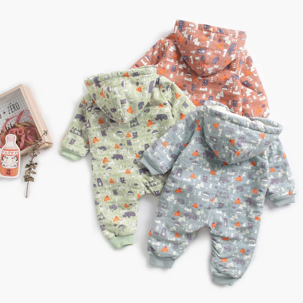 

Baby Bodysuit Winter Newborn Clothes Cartoon Bunny Thickened Jumpsuits Kids Girls Clothes Infant Toddler 0-3 Years Christmas