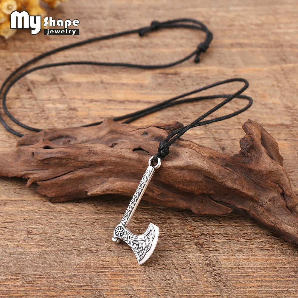 

My shape Nordic Odin's Thor Hammer Pendant Viking Perun Axe Necklace Men Retro Style Religious Collier Gothic Jewelry Gift