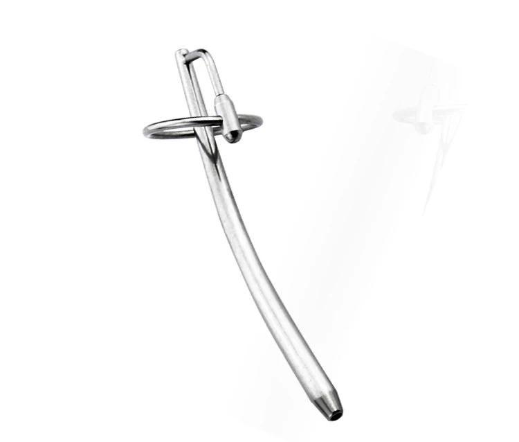 Male Stainless Steel Urethra Catheter with 2 Size Cock Ring Penis Urinary Plug Sex Toy Adult Game Urethra Stimulate Dilator A032