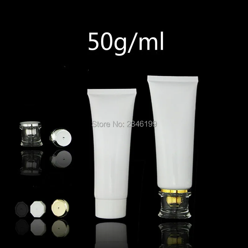 Empty White Facial Cleanser Cosmetic Hose 50ml Mask Soft Tube Cosmetic Container Hand Cream Packaging Emulsion Soft Tube
