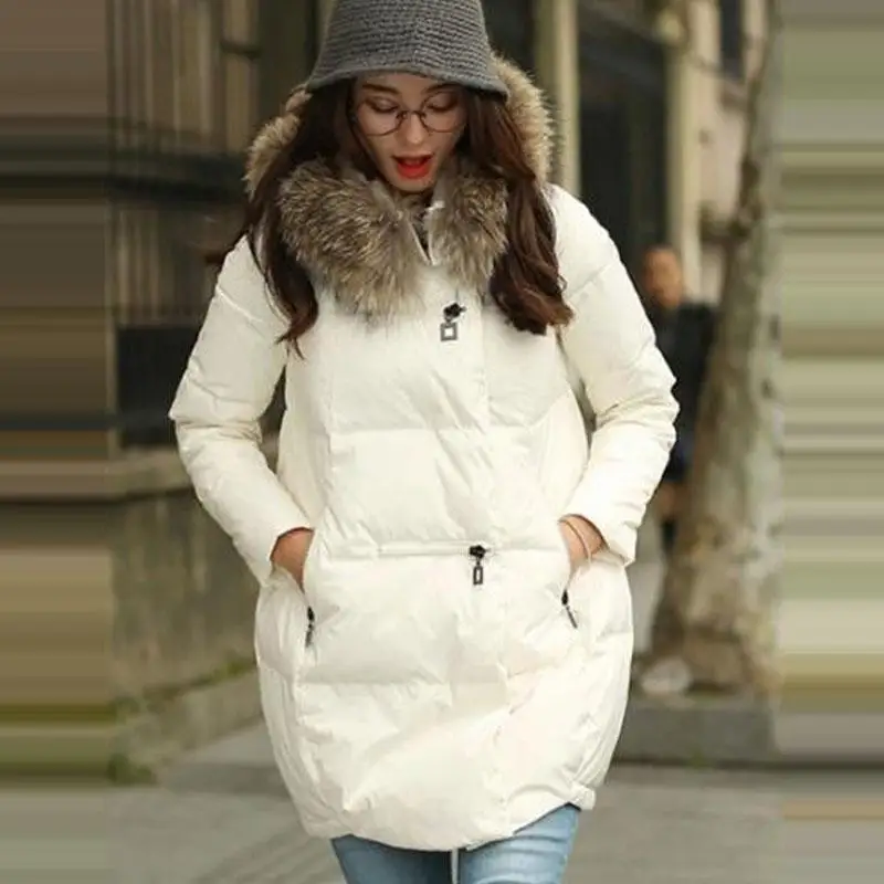 Luzuzi Пальто Куртка с капюшоном зимняя куртка Для женщин парка Для женщин куртка с меховым воротником, пальто, женская верхняя одежда, джинсовая куртка размера плюс, зимнее пальто 5XL