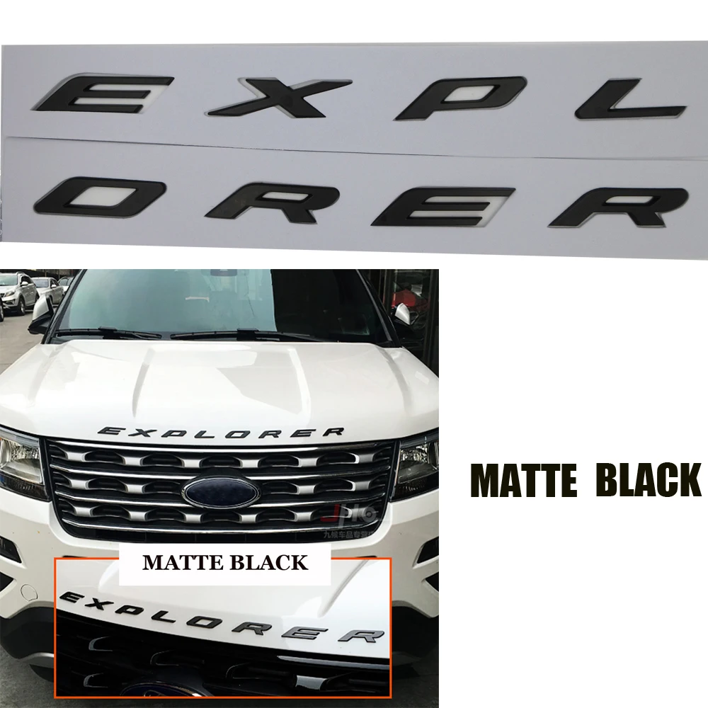 Черный/серебристый для 2011 2012 2013 2014 2015 2016 Ford Explorer Sport DIY 3D EXPLORER Fix Letters Hood Эмблема Хром