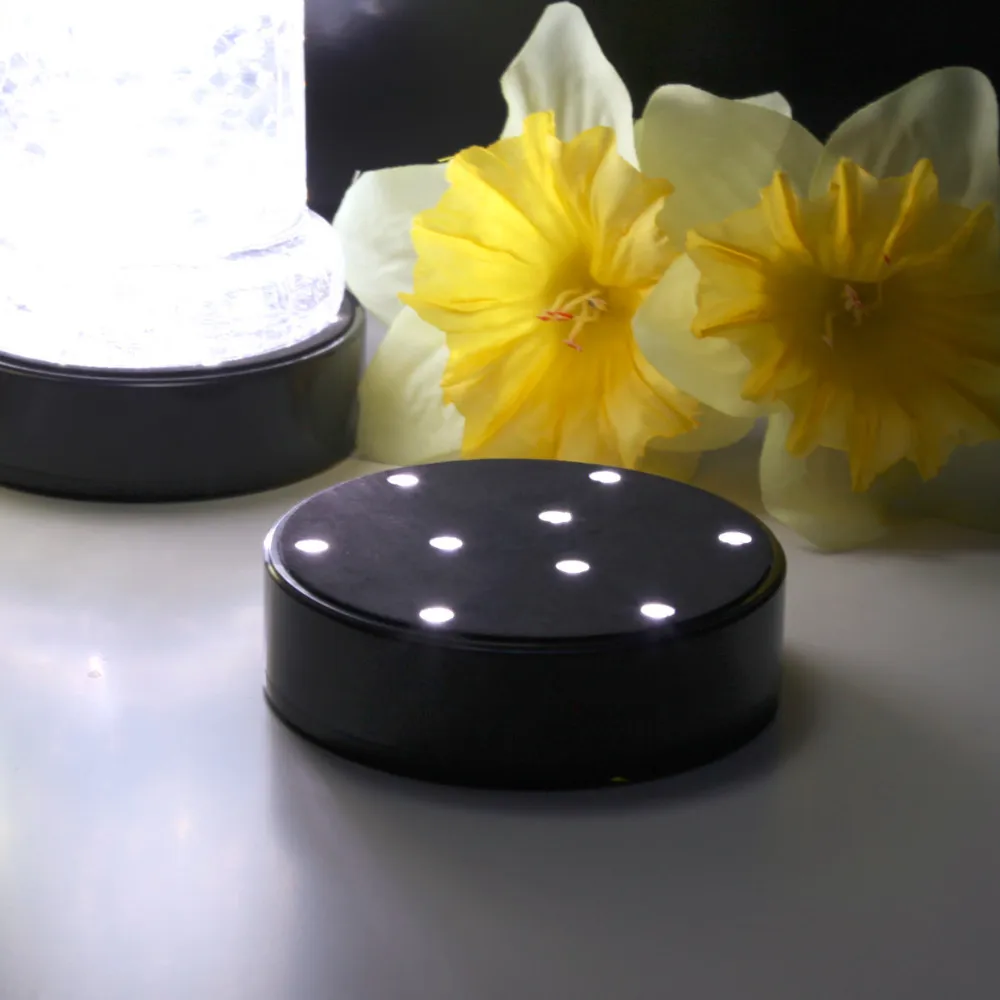 10pcs/Lot Battery Operated LED Light Base E-lluminator/4inch Plate with 9pcs White Led for Centerpiece | Освещение
