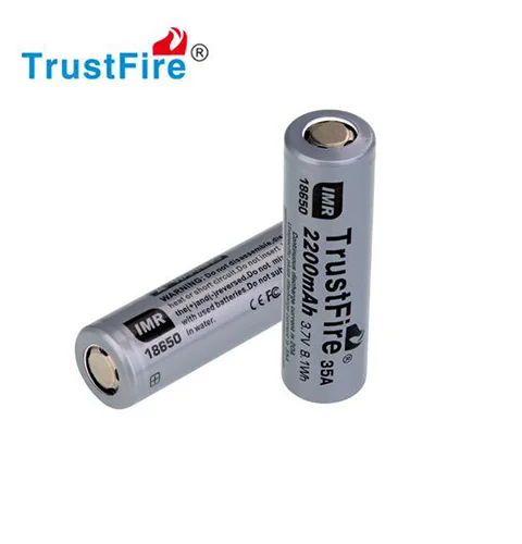 2pcs/lot TrustFire IMR 18650 2200mah 35A 3.7V High Drain Rechargeable Battery Li-ion Batteries 2pcs/lot TrustFire IMR 18650 2200mah 35A 3.7V High Drain Rechargeable Battery Li-ion Batteries