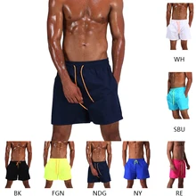 Мужские пляжные брюки быстросохнущие брюки однотонные Шорты для плавания мужские шорты с четвертью дышащие водонепроницаемые спортивные повседневные шорты