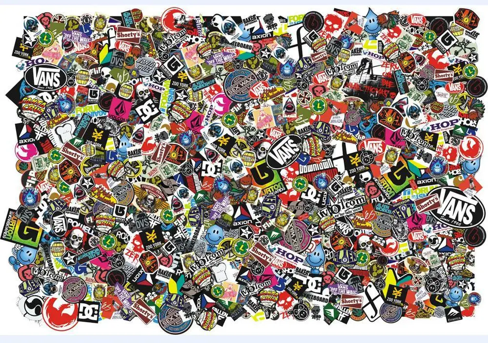 Skate Glossy Matte Stickerbomb Vinyl Wrap With Free Sticker Bomb Film For Car Wrap Styling Diy Foil Size 1.52x30m/ Roll - Car Body Film -