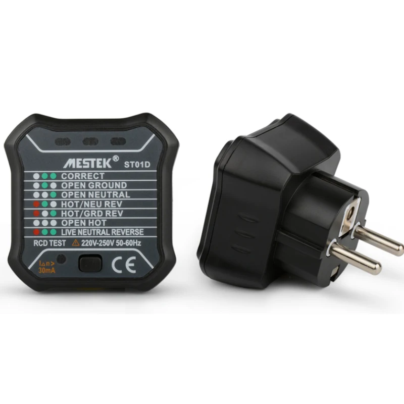 

MESTEK ST01 digital voltmeter socket tester charger doctor detector tester 220V~250V with RCD GFCI test
