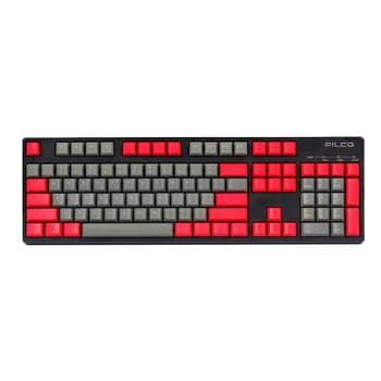 

top printed keycap pbt material for mechanical keyboard 104 keys red grey keycaps
