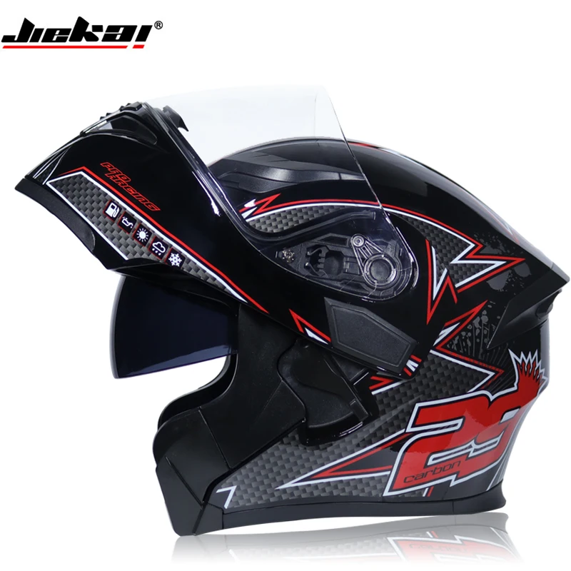 JIEKAI бренд двойной щит мотоциклетный шлем DOT одобренный ECE флип-ап мотоциклетный шлем для всех видов мотоциклов - Цвет: 3