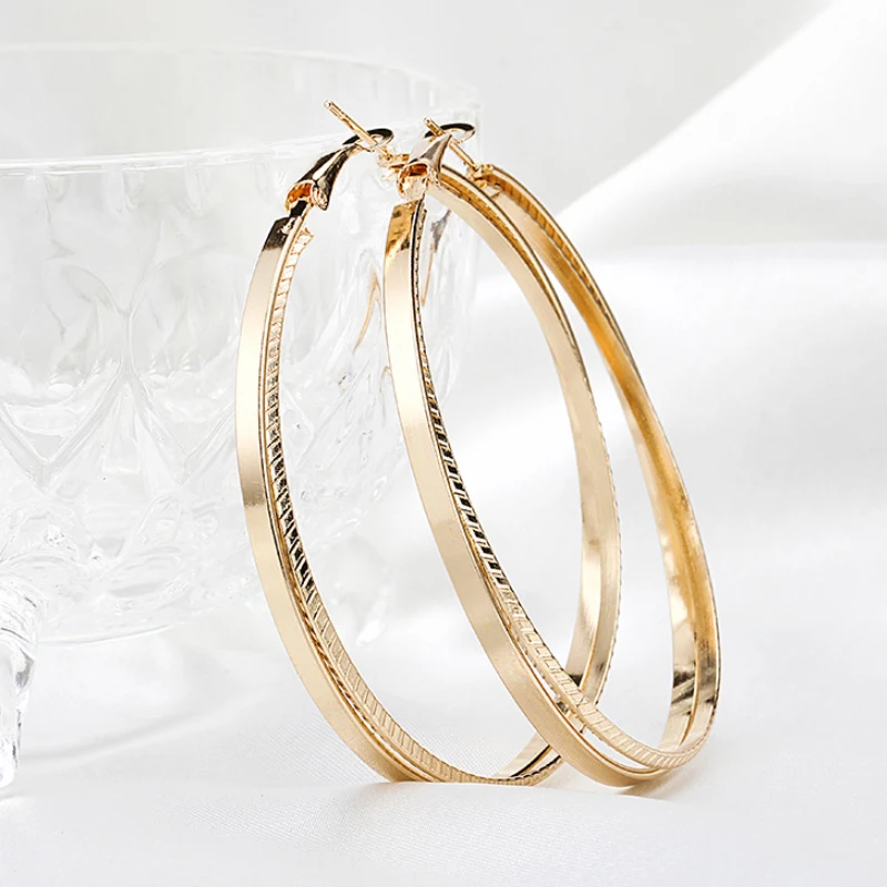 

59mm Big Hoop Earrings Sexy Earrings Accessories Fashion Exaggerated Hoop Ear Loop Smooth Circle for Women Girl's Jewelry