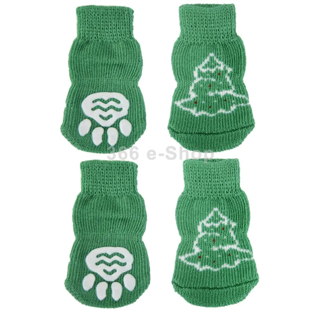 Pet Dog Puppy Shoes Slippers Non Slip Socks Shoelace Pattern w/ Paw