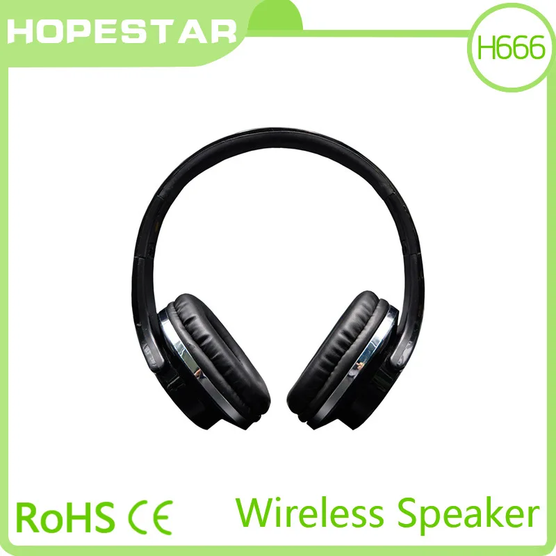 HOPESTAR-H666 2 в 1 bluetooth динамик+ наушники двойного назначения динамик с микрофоном Складной FM радио музыка MP3 MP4 плеер - Цвет: black