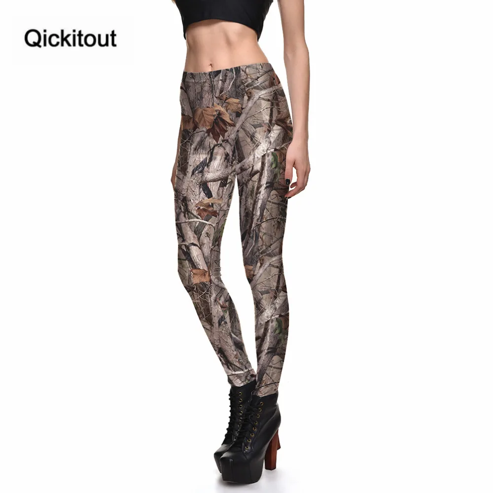 Qickitout леггинсы дропшиппинг женские модные с принтом новые леггинсы для фитнеса Treeblight брюки с цифровым принтом Леггинсы