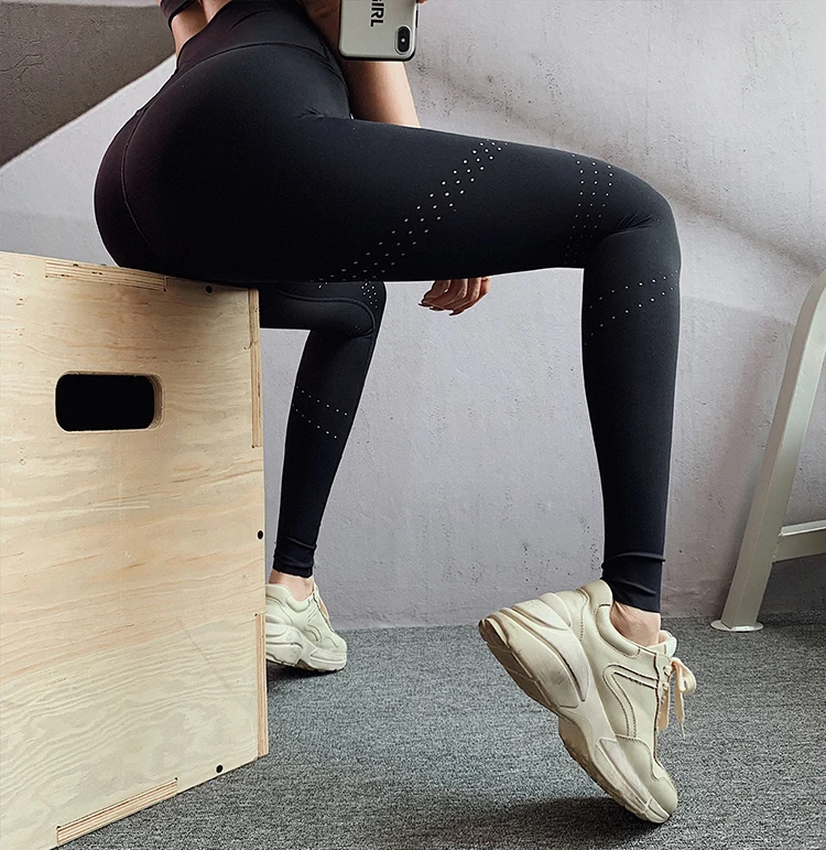 Women Hollow Out Gym Leggings For Fitness Breathable Yoga Pants Woman Yoga Pants Sport Leggings Women Yoga Legging Solid