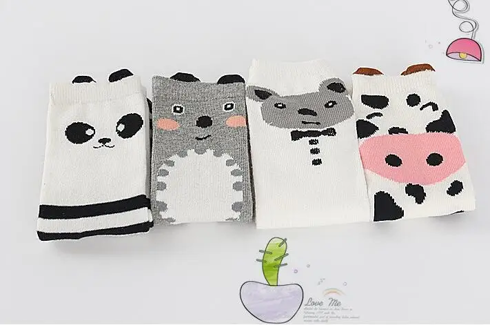 Новые чулочно-носочные изделия, детские осенние носки, до колена, корейские носки для малышей с рисунком панды, теплые гольфы для детей