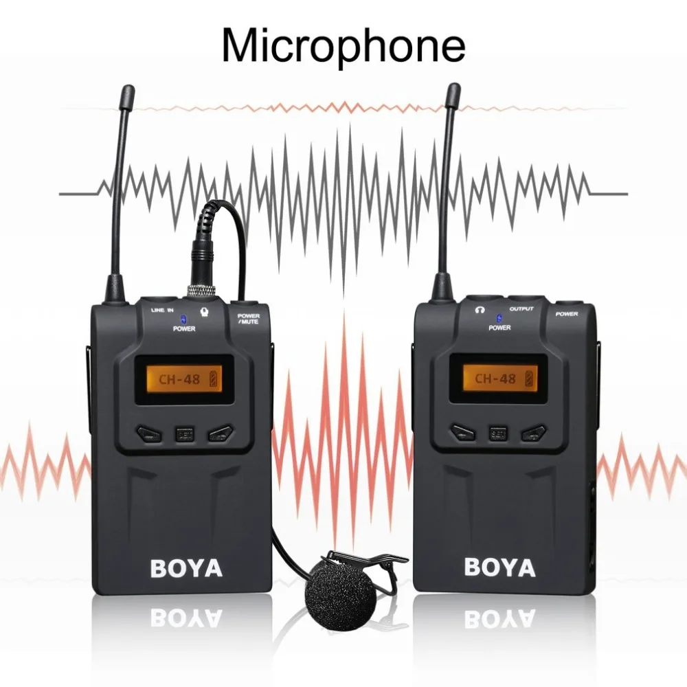 

BOYA BY-WM6 100m Professional Wireless Microphone System 48 Channel Omni-directional Lavalier Microphones For DSLR Camcorders