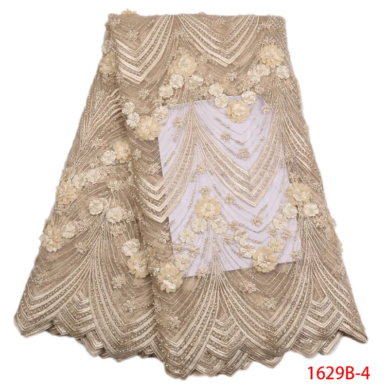 

Black African Lace Fabric 3D Flower Laser Cut mesh Handmade of Lace With Beard and Sequins High Quality Beaded beads QF1629B