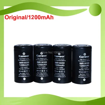 

4PCS/LOT Original Keeppower 3.6V 18350 1200mAh Continuous 10A Pulse 15A Li-ion Battery