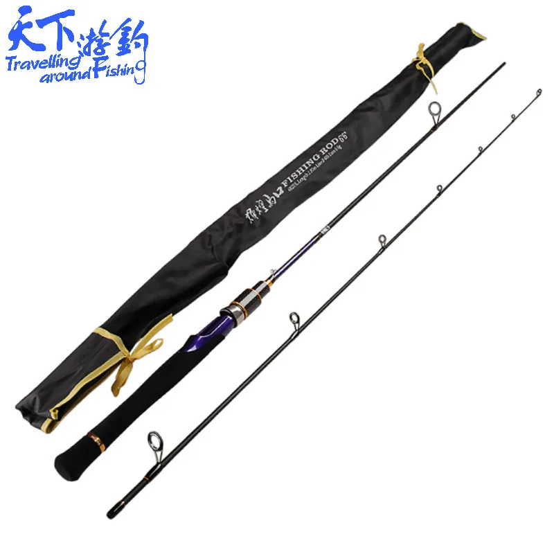 1.95m UL Spinning Rod 2 Tips Ultralight Carbon Soft Fishing Rod Lure