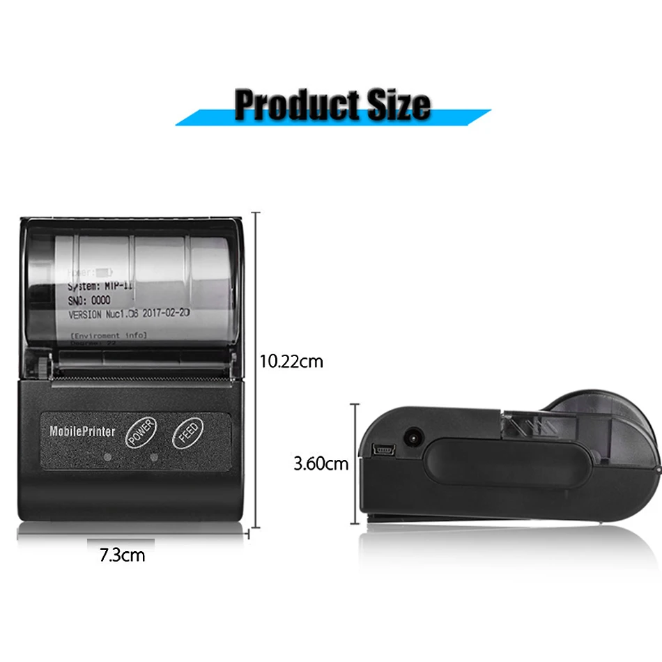 GZM5810 POS мини Термальный чековый принтер 58 мм беспроводной bluetooth-принтер для iOS Android USB термальный POS Билль принтер