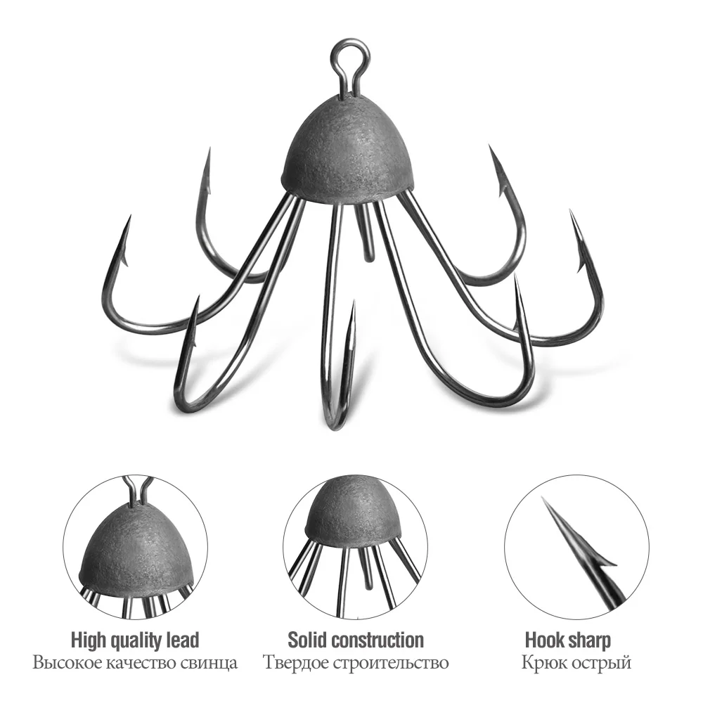 DONQL 3pcslot Combination Fishing Hooks Explosion Coil Keeper Fishhook Octopus Monsters Hooks Carp Fishing Accessories (6)