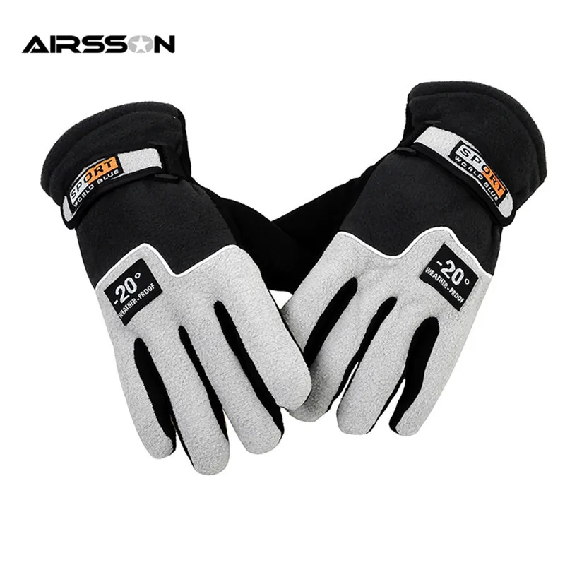 Outdoor Winter Sports Warm Fleece Full Finger Gloves Hunting Breathable Cycling Motorcycle Ski Snowboard Anti-skid Luva Ciclismo