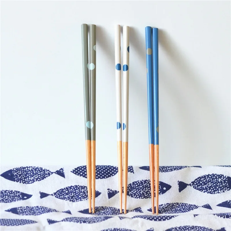 30 пар Красивые палочки для еды из бука chopsticks длинные 23,5 см Новое поступление цветок многоразовые деревянные палочки для еды