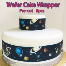 Съедобная Вафля обертка для торта 8 шт, предварительно вырезанные свадебные кружевные украшения для торта, съедобная бумага для украшения кексов