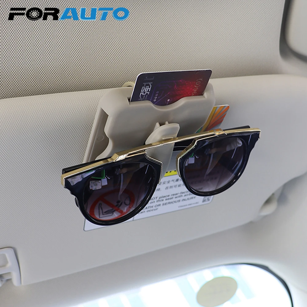 

FORAUTO Car Glasses Case Sun Visor Clip Sunglasses Holder High-speed Card Clip Car-styling Car Organizer Interior Accessories