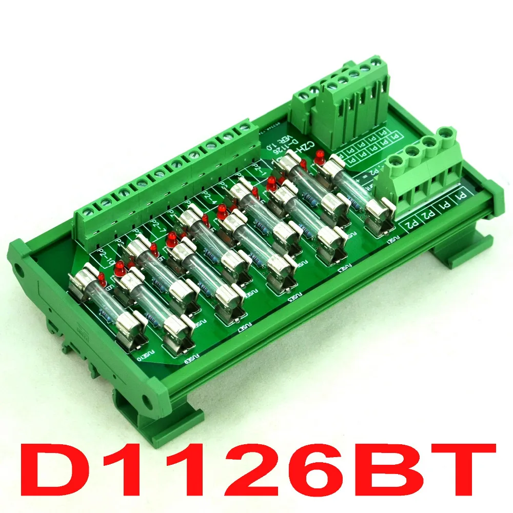 

DIN Rail Mount 10 Position Power Distribution Fuse Module Board, For AC230V.