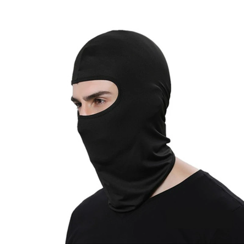 VOLTOP, красочные тактические маски для лица, мотоциклетные дышащие Балаклавы, спортивные головные уборы, быстросохнущие ветрозащитные кепки, шлемы - Цвет: Черный