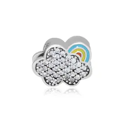 DIY Подходит для Pandora Charms браслеты природа погода бусины с четким CZ 925 пробы 100%-серебро-ювелирные изделия Бесплатная доставка