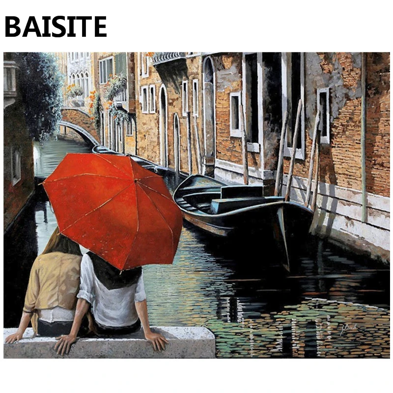

BAISITE DIY Oil Painting By Numbers Frameless Pictures On Canvas Modern Wall Pictures Art For Living Room Home Decoration E787