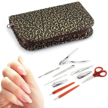

10 pcs Nail Clipper Kit Nail Care Set Pedicure Scissor Tweezer Knife Ear pick Manicure Set Tool with Deluxe Carrying Case
