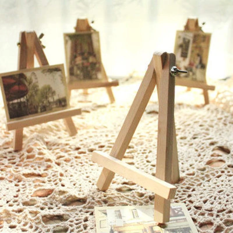 10pcs Hot Mini Wooden Art Holder Artwork Display Novelty Easels Drawing Boards For Beuaty Party Wedding Decoration