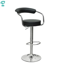 94129 Barneo N-91 эко-кожа кухонный барный стул черный с мягким сиденьем на газ-лифте стул высокий стул для мастера визажиста мебель для кухни кресло для нейл бара в Казахстан по России