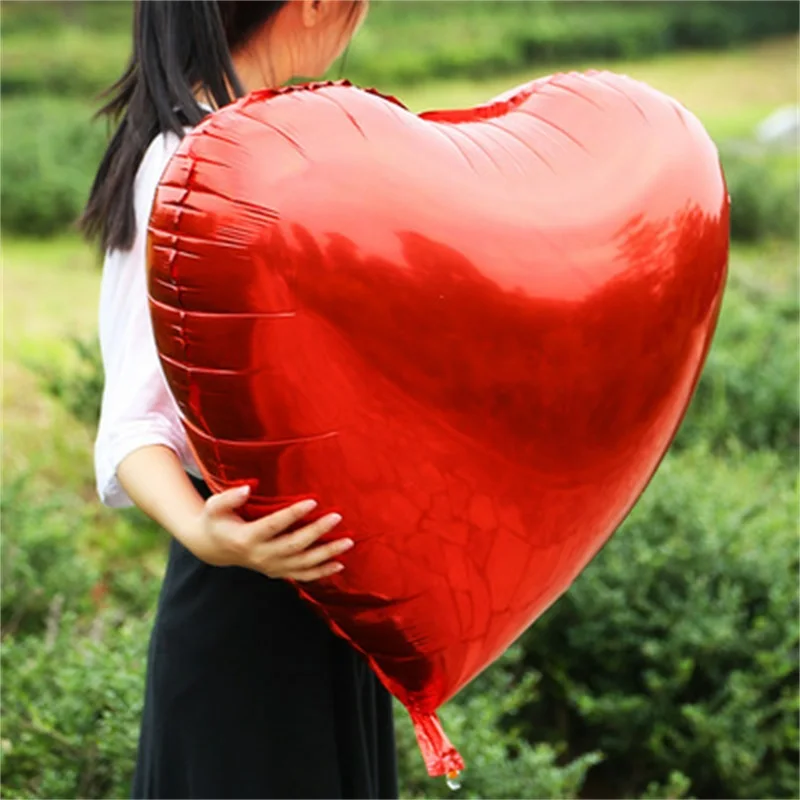 1pc wedding balloons large heart shape aluminum foil balloons decoration air ball helium love