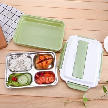 

ONEUP Stainless Steel Lunch Box Eco-Friendly Bento Box 2000ml Food Container Thermos Microwavable Food Box For Kids Leakproof