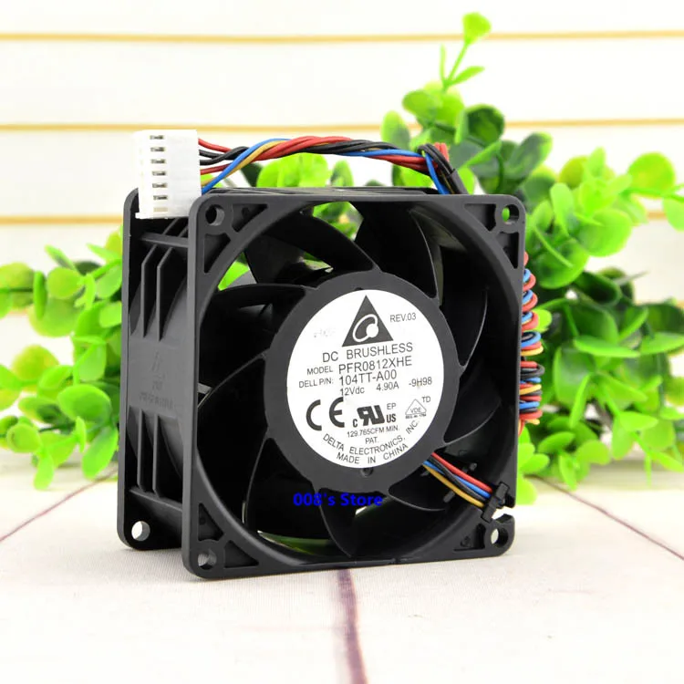 

New Radiator CPU Cooler Fan For Motorcycle DC 12V 4.9A PFR0812XHE -BA77/-AG39/-CX39/-9H98 13000RPM 80*80*38mm PWM Cooling