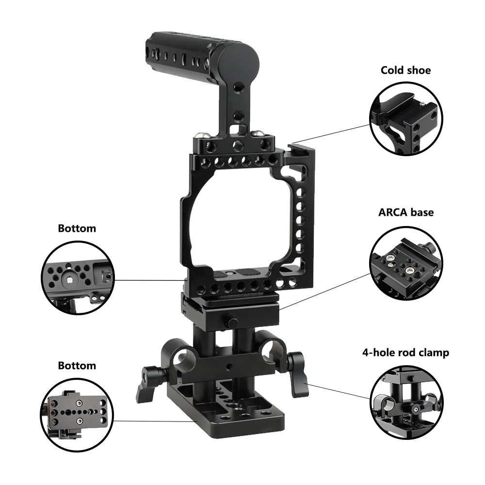 Клетка CAMVATE с базовой пластиной QR для A6500 A6400 A6300 A6000 C1796|c&c cage|quick releasecages for |