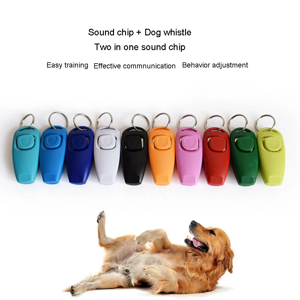 Многоцветный 2 в 1 кликер для дрессировки питомца обучение домашних животных Звуковая микросхема собака тренажер устройство для обучения собак товары для домашних животных оптом