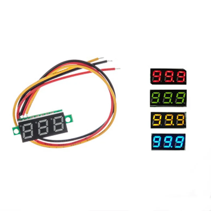 NEW 1pcs 0.28 inch ultra small digital DC voltage digital display adjustable three wire DC0-100V battery voltmeter