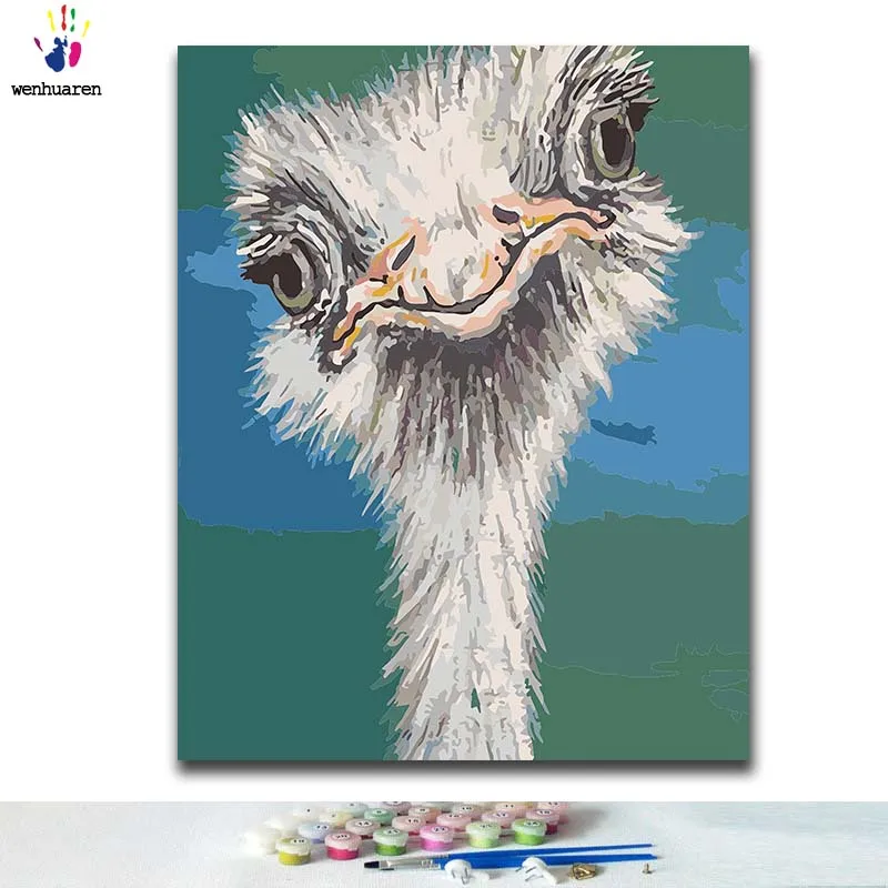 

DIY Coloring paint by numbers animals paintings by numbers with kits 40x50 framed