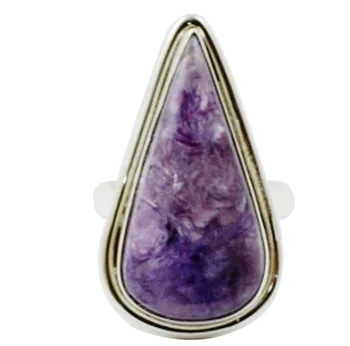 

Lovegem Genuine Charoite Ring 925 Sterling Silver,Size : 5.5, AR3317