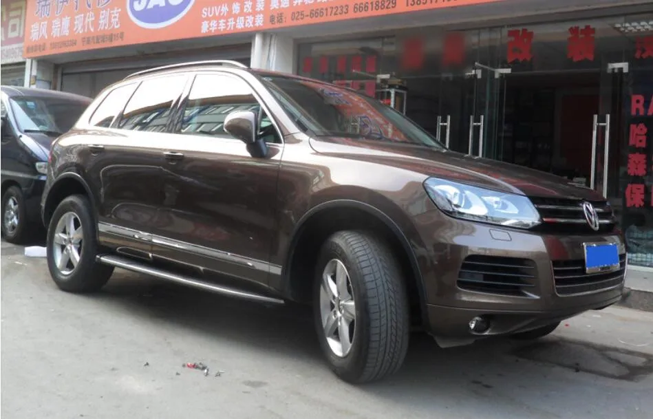 Для Volkswagen Touareg 2011- автомобильные ходовые доски авто боковые шаг бар педали высокого качества европейский стиль Nerf баров