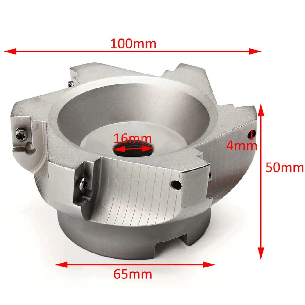 10pcs Mayitr Carbide Inserts + 1pc BAP 400R-100-32-6F Face Milling Cutter with Wrench For Milling Machine