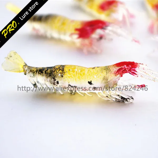 

JYJ 50pcs/Lot Soft body multi color 90mm colorful lure shrimps artifical shrimp lure soft shrimp lure