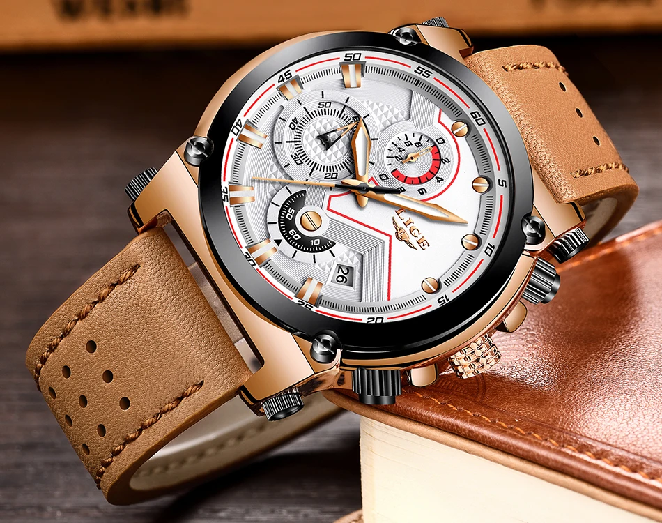 LIGE часы люксовый бренд Мужские Аналоговые кожаные спортивные часы мужские армейские военные часы Мужские кварцевые часы Relogio Masculino